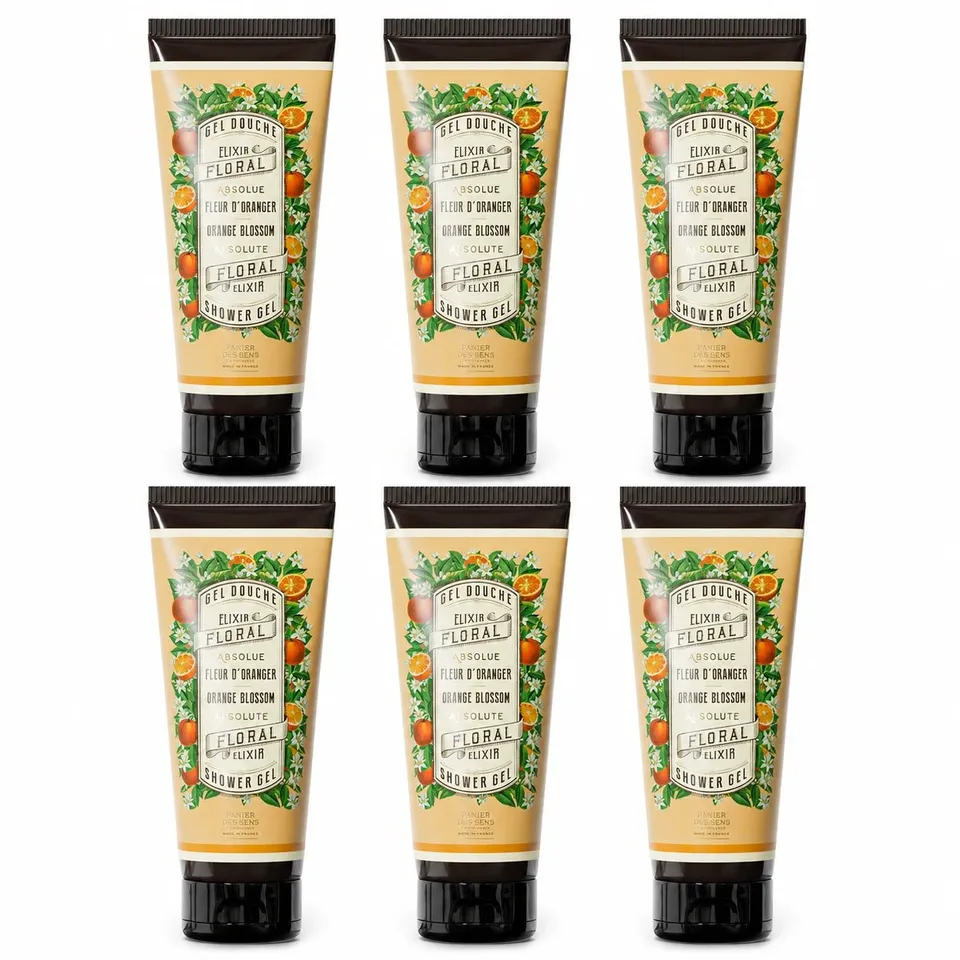 panier-des-sens-lot-de-6-gels-douche-fleur-d-oranger-200ml image 1