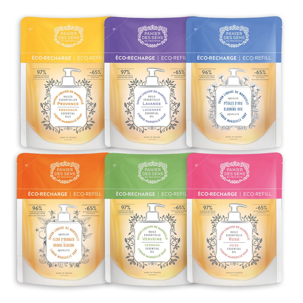 panier-des-sens-pack-6-recharges-savons-liquides-multi-senteurs-6x500ml image 1