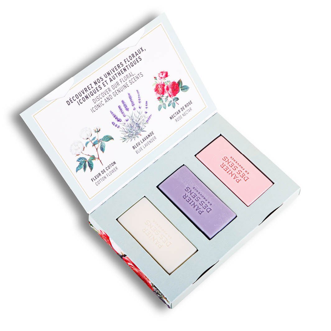 panier-des-sens-coffret-3-savons-solides-coton-lavande-nectar-de-rose-3x100g image 2