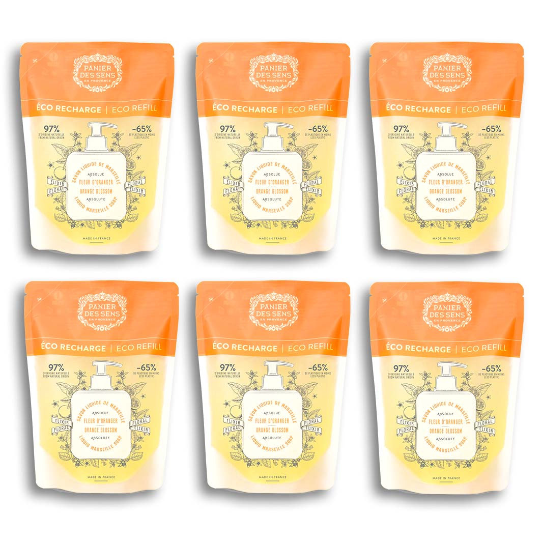 panier-des-sens-pack-6x-recharges-savon-liquide-de-marseille-fleur-d-oranger-6x5 image 1