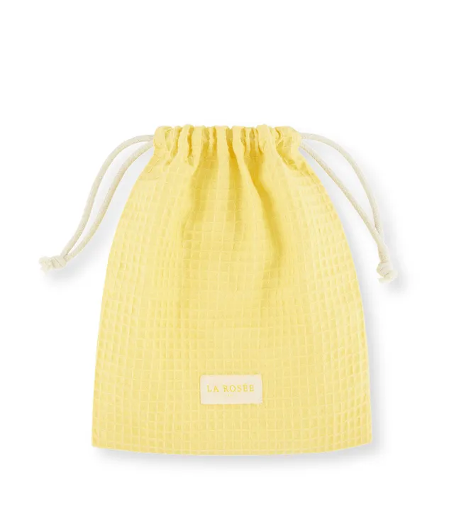 la-ros-e-pochon-jaune-nid-d-abeille-grands-carreaux-coton-bio image 1