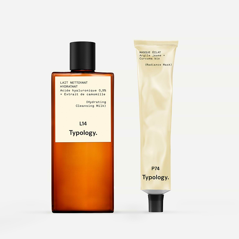 typology-duo-nettoyant-clat-lait-hydratant-masque-argile-jaune image 2