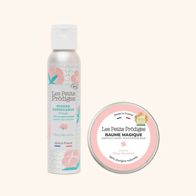 les-petits-pr-diges-le-kit-double-nettoyage-fleur-de-coton-poudre-visage-bio-25g image 1