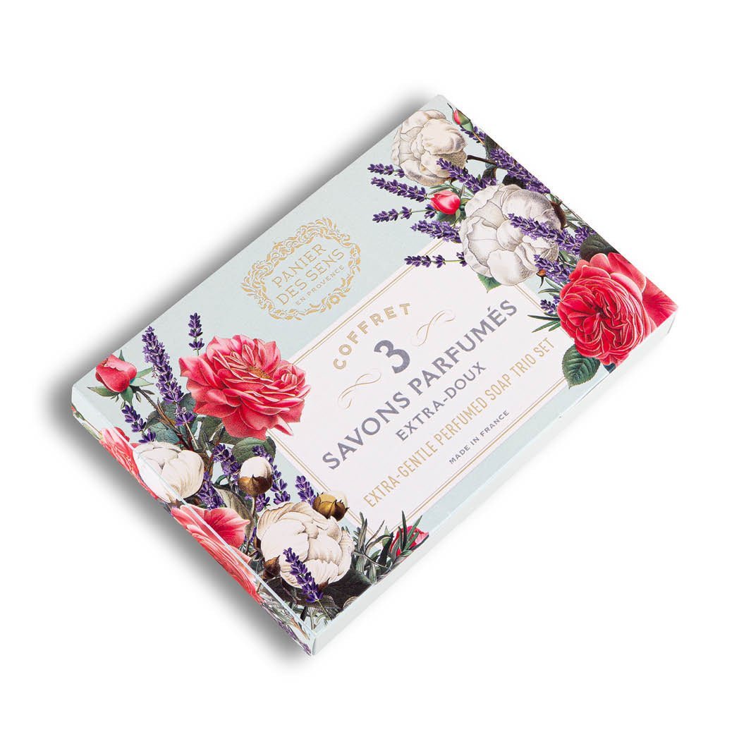 panier-des-sens-coffret-3-savons-solides-coton-lavande-nectar-de-rose-3x100g image 1