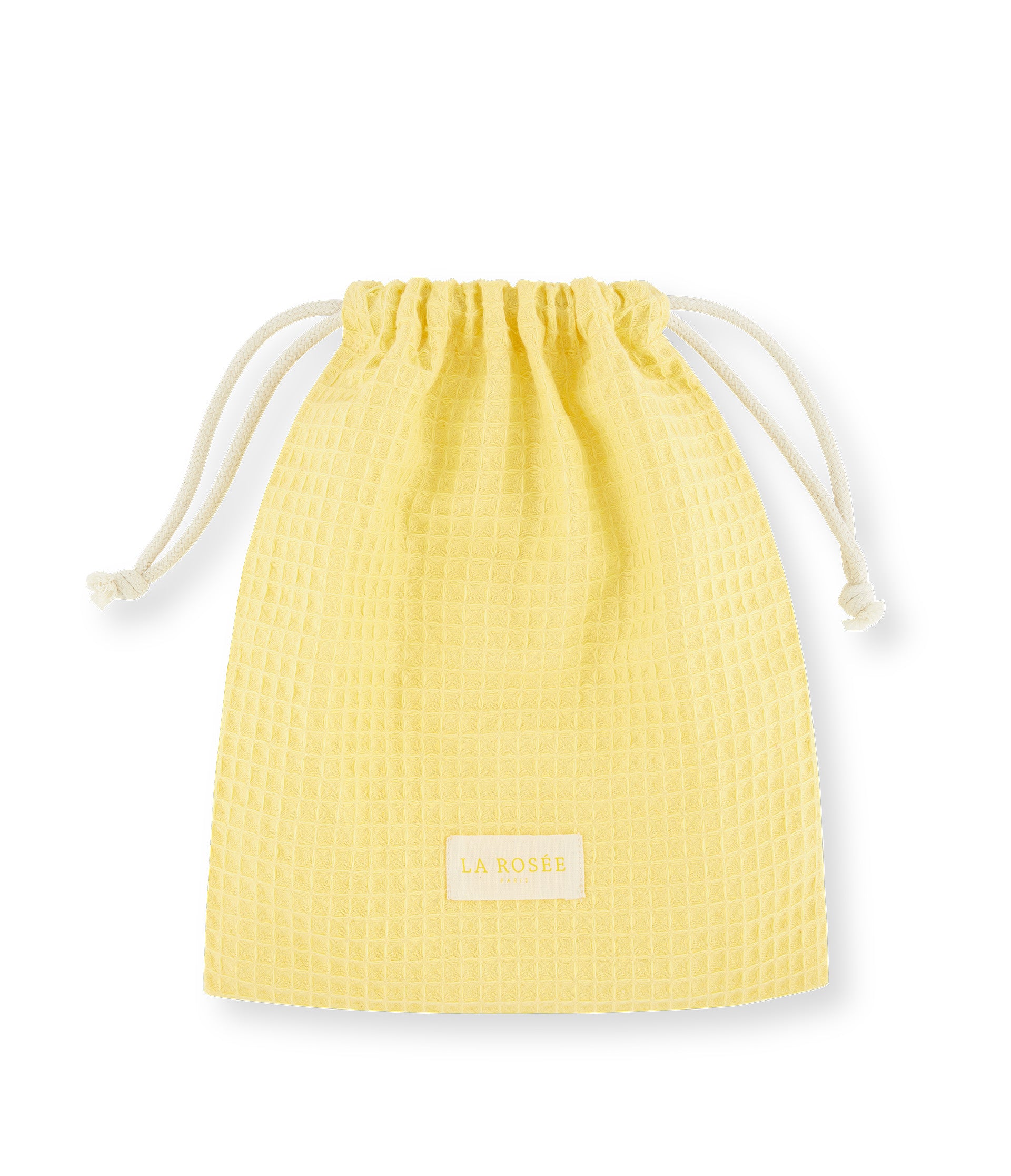 la-ros-e-pochon-jaune-nid-d-abeille-grands-carreaux-coton-bio image 1