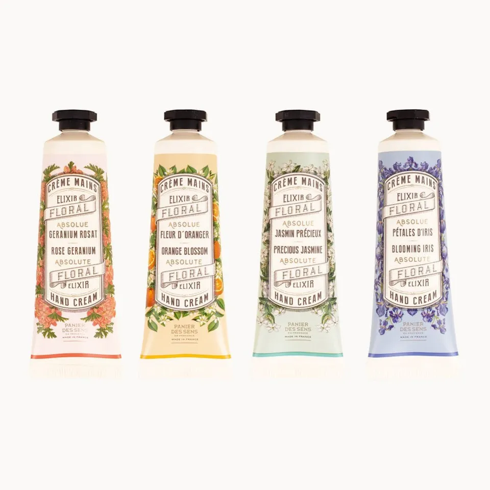 panier-des-sens-pack-4-cr-mes-mains-4x30ml-iris-oranger-g-ranium-jasmin image 1