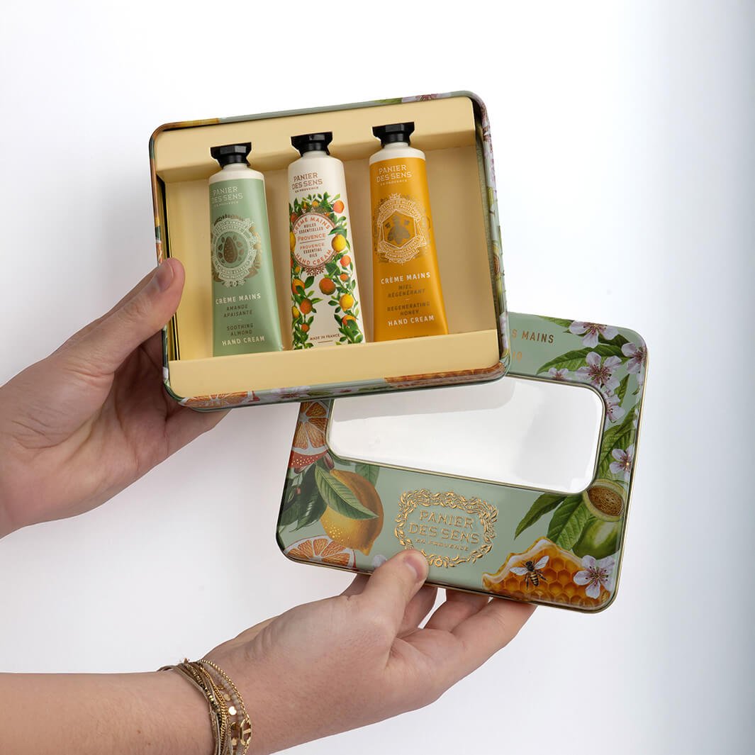 panier-des-sens-coffret-cr-mes-mains-3x30ml-miel-amande-provence image 2