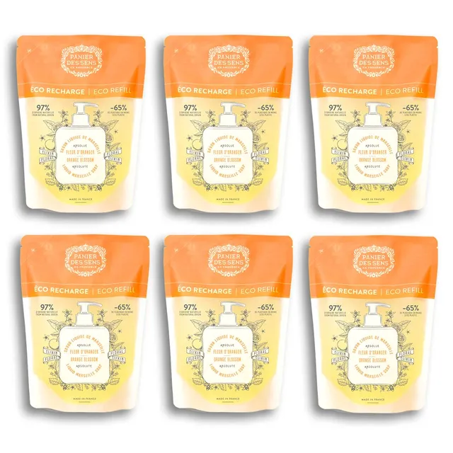 panier-des-sens-pack-6x-recharges-savon-liquide-de-marseille-fleur-d-oranger-6x5 image 1