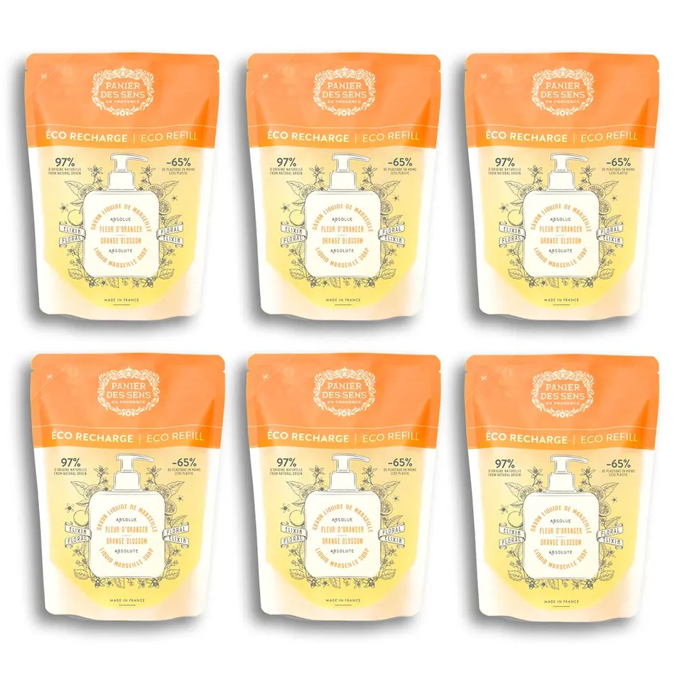 panier-des-sens-pack-6x-recharges-savon-liquide-de-marseille-fleur-d-oranger-6x5 image 1
