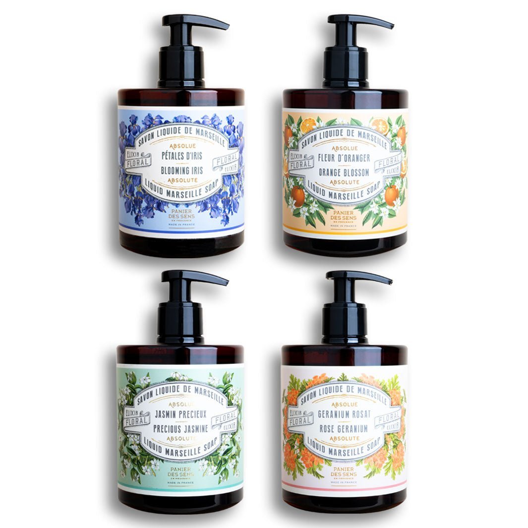 panier-des-sens-pack-4-savons-de-marseille-liquides-4-x-500ml-iris-fleur-d-orang image 1