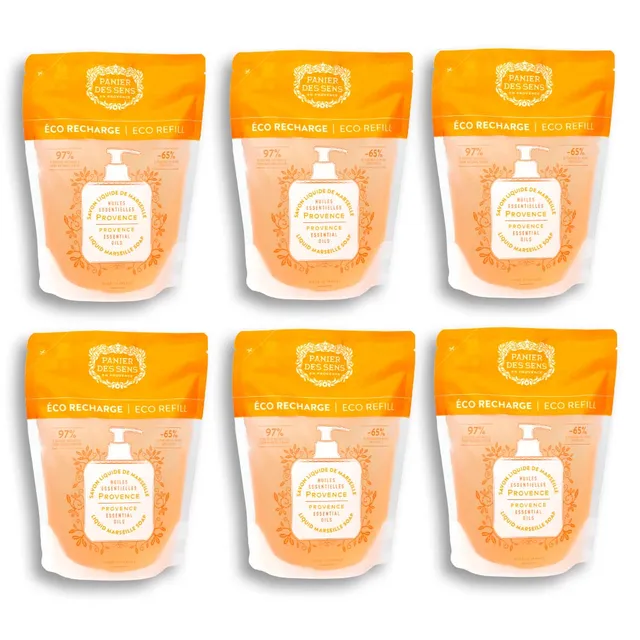 panier-des-sens-pack-6-recharges-savon-liquide-marseille-provence-nergisante-6x5 image 1