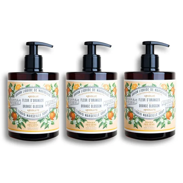 panier-des-sens-pack-3-savons-de-marseille-liquides-fleur-d-oranger-3-x-500ml image 1