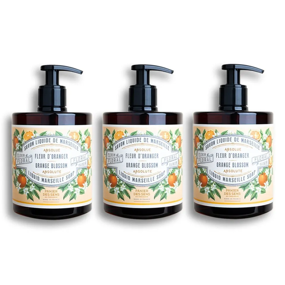 panier-des-sens-pack-3-savons-de-marseille-liquides-fleur-d-oranger-3-x-500ml image 1