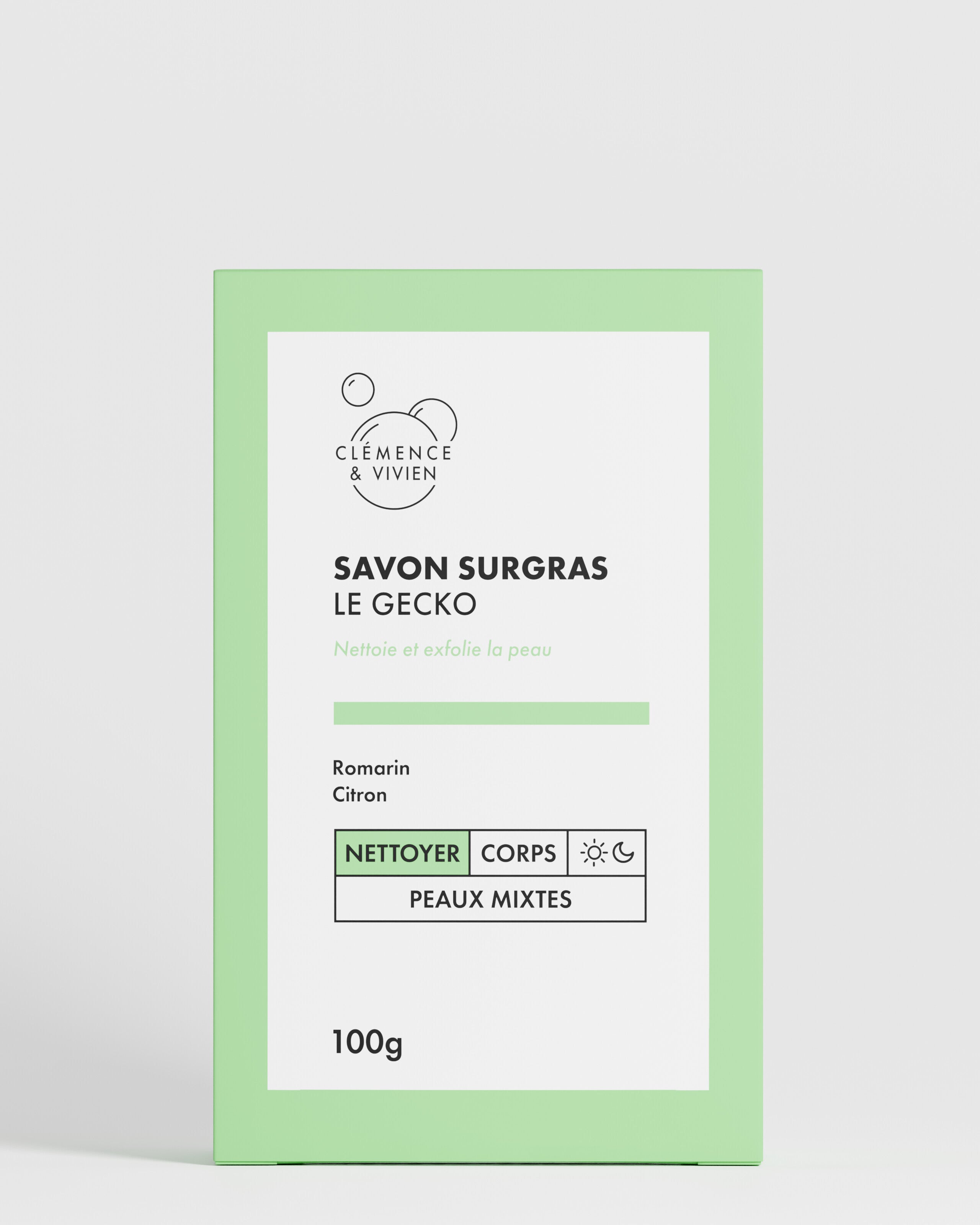 cl-mence-vivien-savon-froid-le-gecko-exfoliant-doux-100g image 1