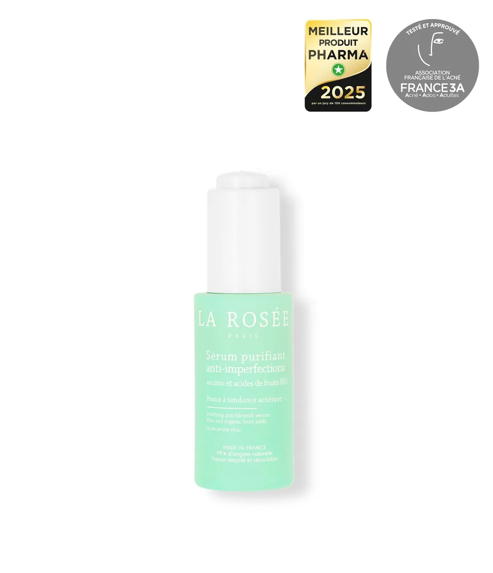 la-ros-e-s-rum-purifiant-anti-imperfections-au-zinc-et-acides-de-fruits-bio image 1
