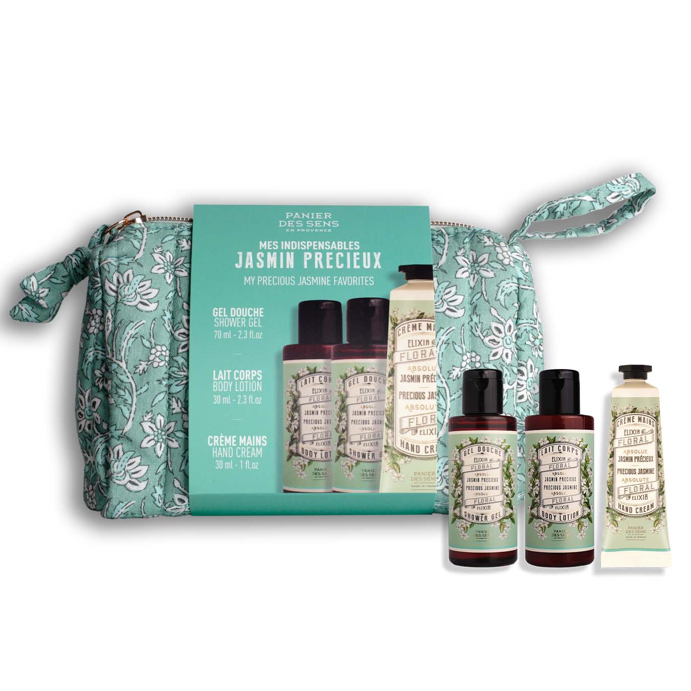 panier-des-sens-trousse-weekend-jasmin-pr-cieux-gel-douche-lait-corps-cr-me-main image 1