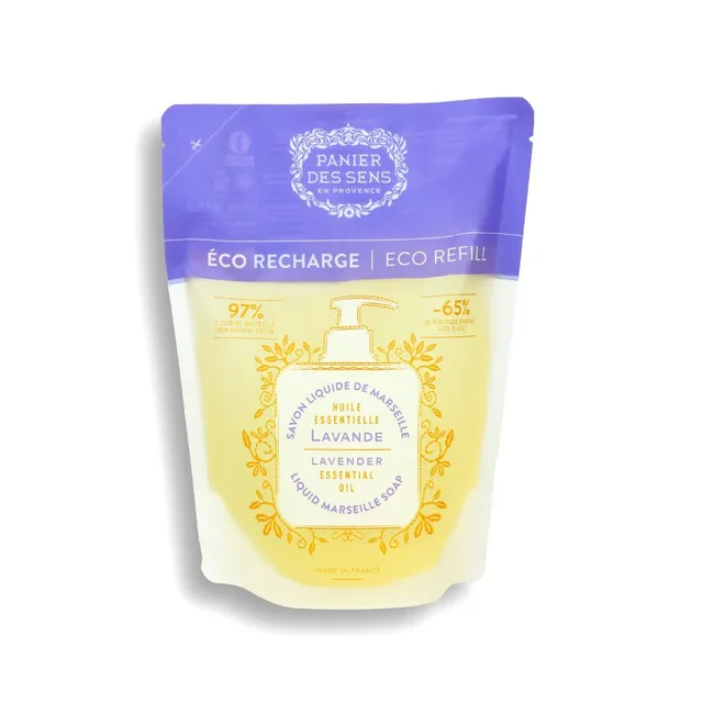 panier-des-sens-recharge-savon-liquide-de-marseille-lavande-500ml image 1