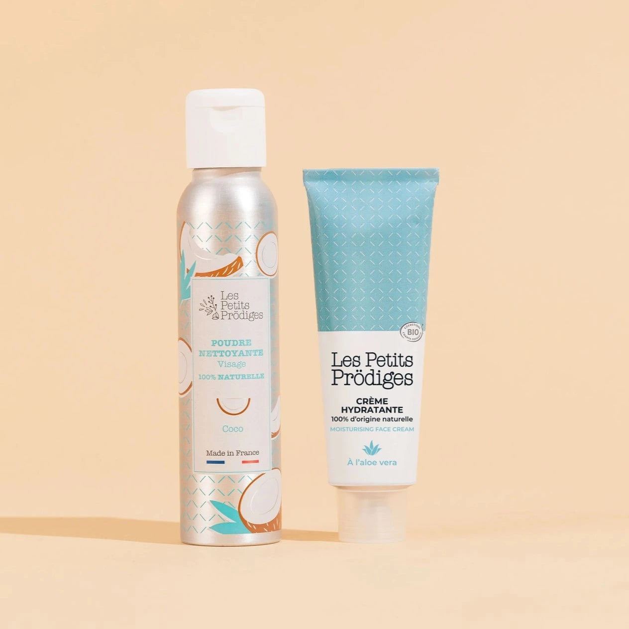 les-petits-pr-diges-le-duo-nettoyage-et-hydratation-visage-poudre-coco-cr-me-uni image 2