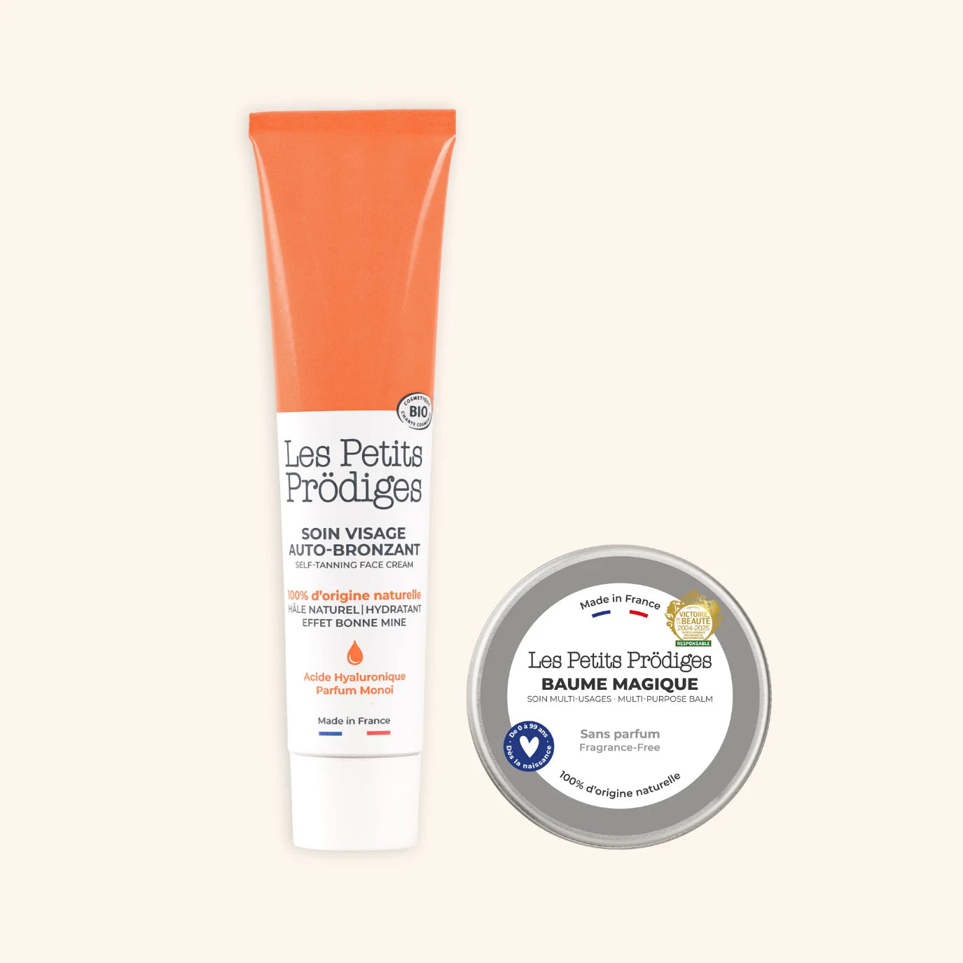 les-petits-pr-diges-le-duo-bonne-mine-autobronzant-visage-baume-magique image 1