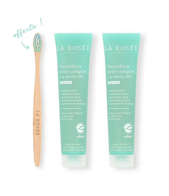 la-ros-e-duo-de-dentifrices-menthe-bio-brosse-dents image 1