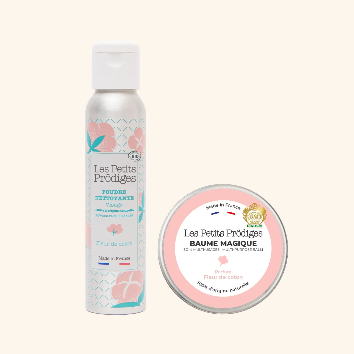 les-petits-pr-diges-le-kit-double-nettoyage-fleur-de-coton-poudre-visage-bio-25g image 1