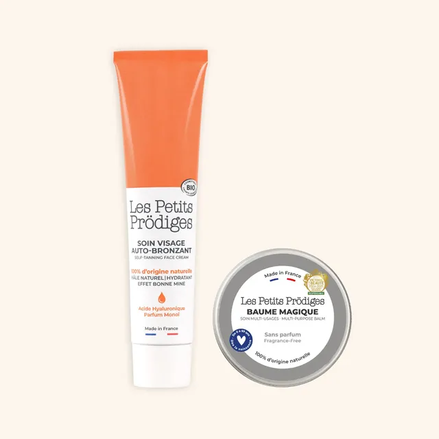 les-petits-pr-diges-le-duo-bonne-mine-autobronzant-visage-baume-magique image 1