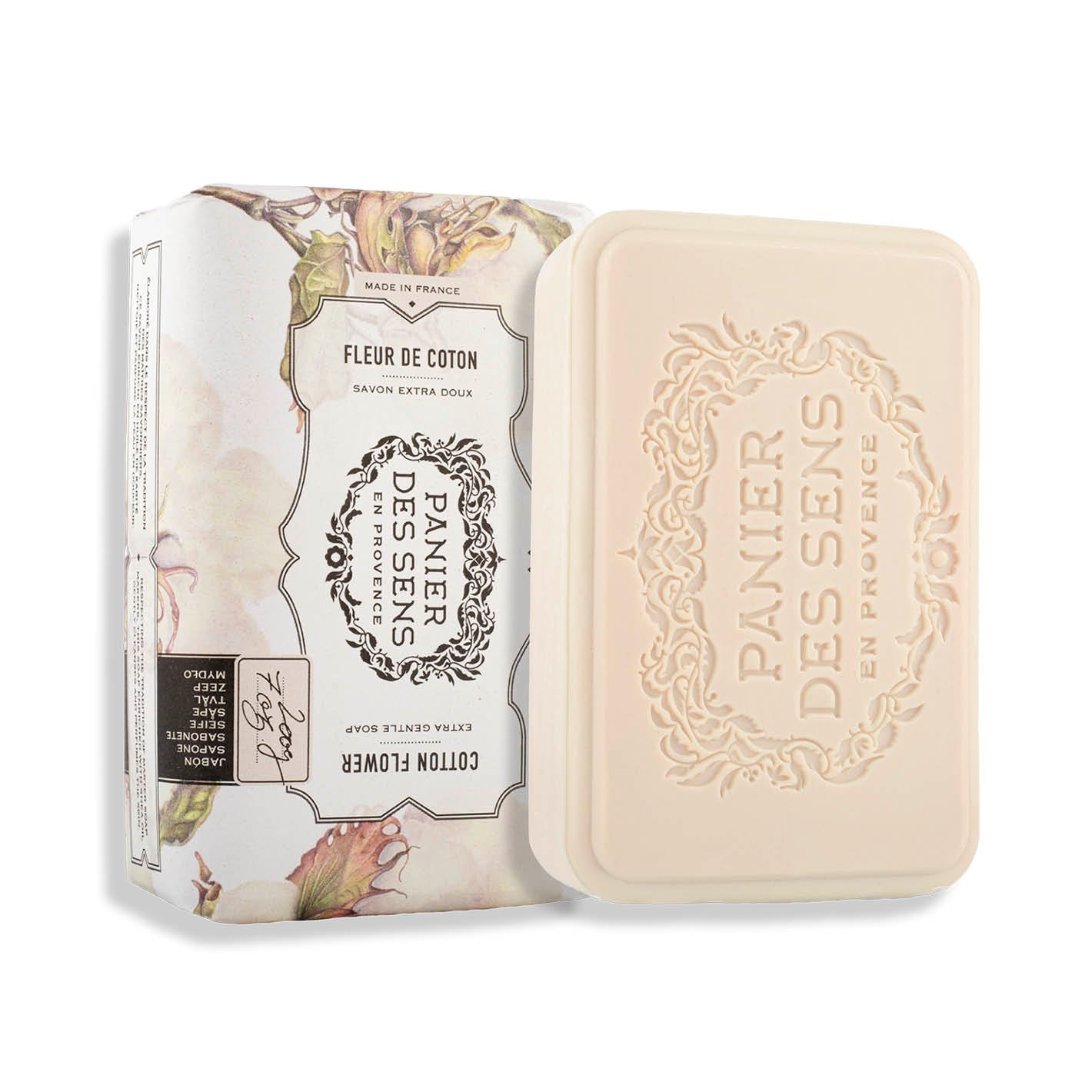 panier-des-sens-savon-solide-extra-doux-fleur-de-coton-200g image 1