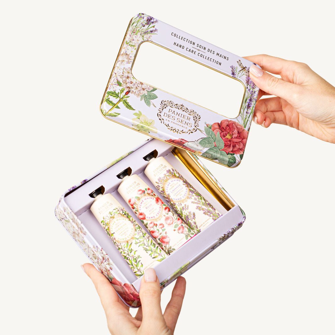 panier-des-sens-coffret-3-cr-mes-mains-huiles-essentielles-lavande-rose-verveine image 3