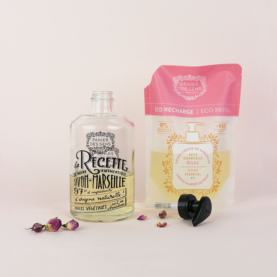 panier-des-sens-recharge-savon-liquide-de-marseille-rose-envo-tante-500ml image 2