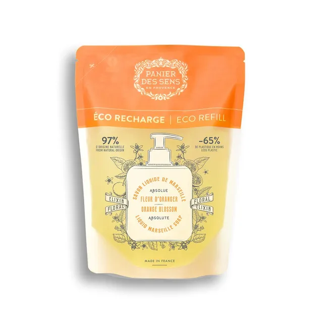 panier-des-sens-recharge-savon-liquide-marseille-fleur-d-oranger-500ml image 1